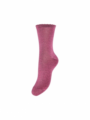 PCSEBBY GLITTER LONG SOCK NOOS RADIANT ORCHID: