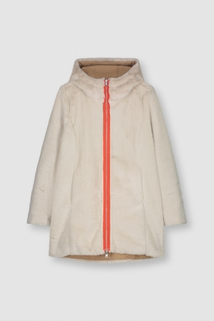REVERSIBLE HOODED COAT WITH FA COOKIE AND STON