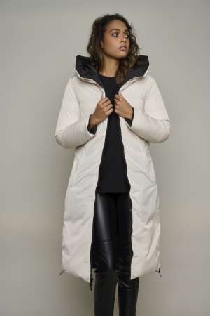 PADDED HOODED COAT BLACK AND ANGOR