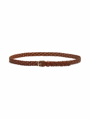 PCAVERY LEATHER BRAIDED B NOOS COGNAC